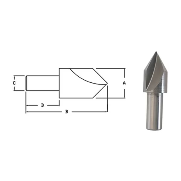1-1/2 X 82 Deg HSS Rh 1Fl Chamfer 3/4 Shank X 3-1/2 Oal, Link, Mfr#: 90-L2-425